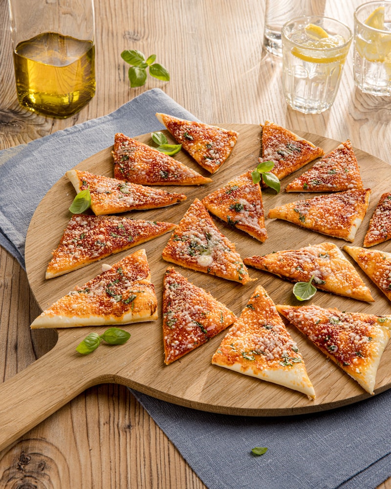 Dieses Bild zeigt die fertigen Pizza-Ecken.