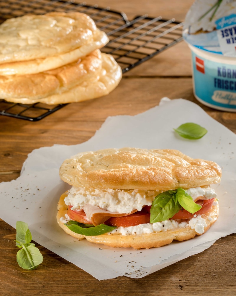 Auf diesem Bild siehst du unser fluffiges Cloud Bread.