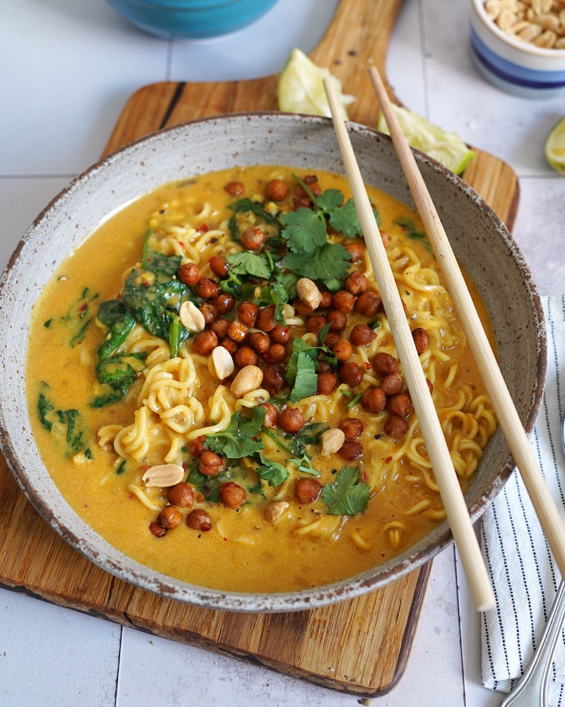 Dieses Bild zeigt fertige Kicherbsensuppe.