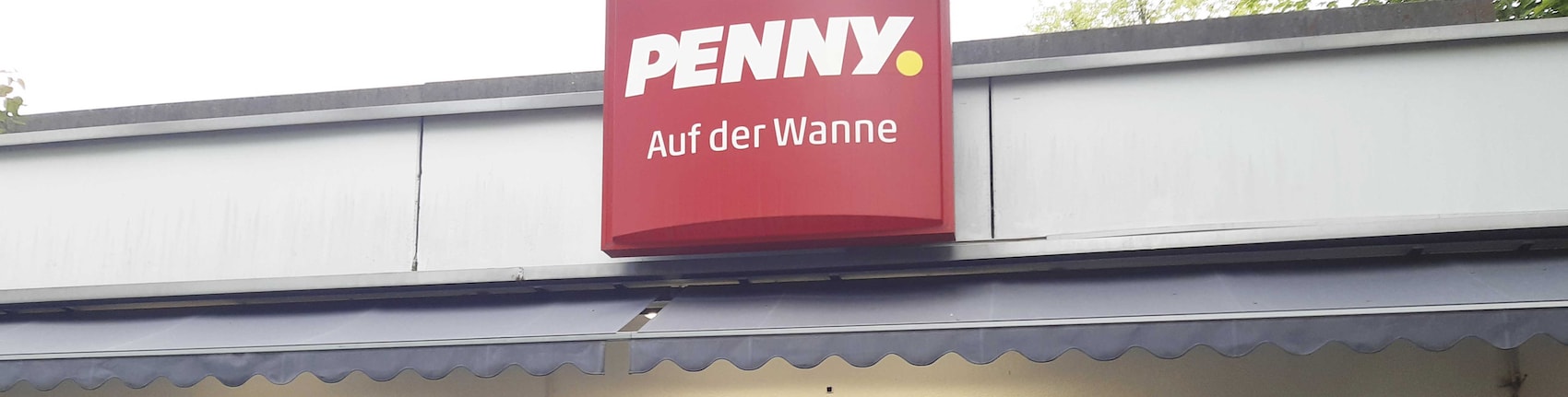 Sie sehen den Eingang vom Penny Markt in Tuebingen/Wanne, Hartmeyerstr. 11