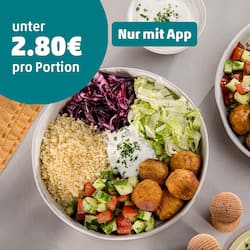 Dieses Bild zeigt die fertige Falafel Bowl.