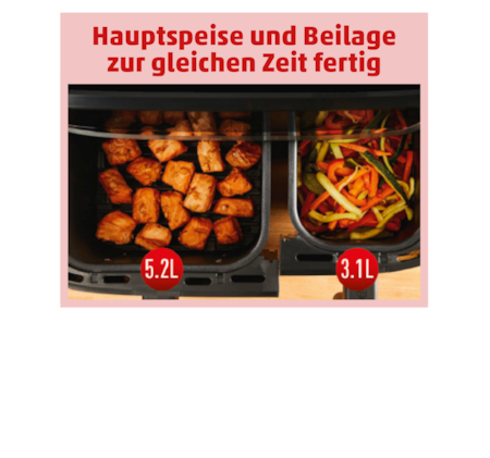 TEFAL Doppelkammer-Heißluftfritteuse DUAL EASY FRY EY901N 99.99