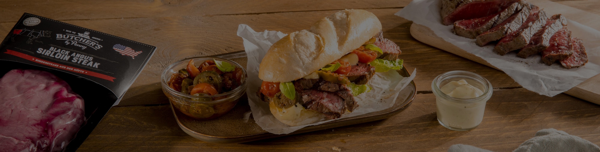 Dieses Bild zeigt unser scharfes Steak Baguette.