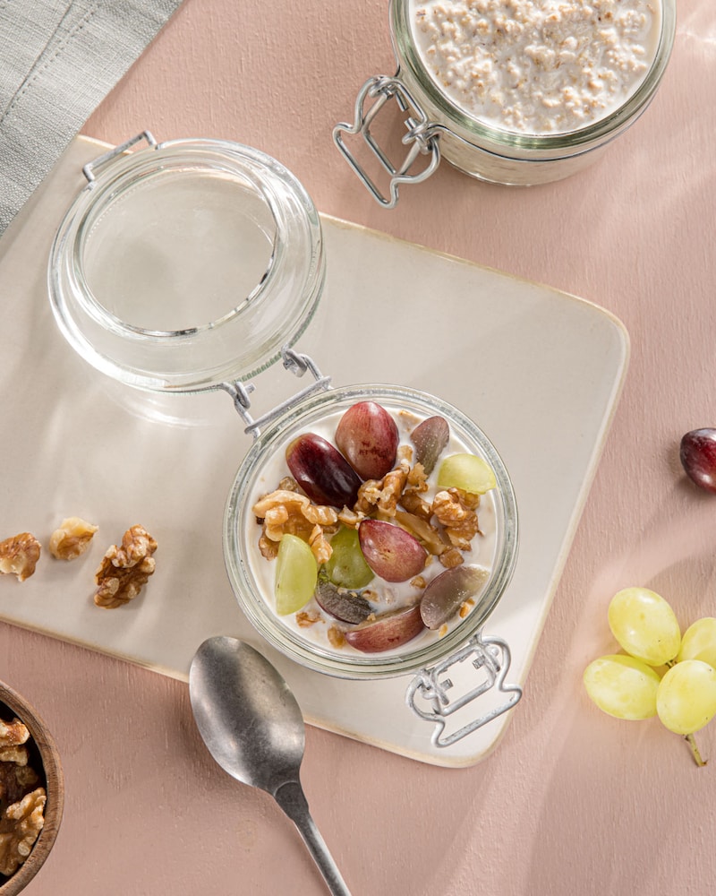 Dieses Bild zeigt das fertige Overnight Oats Grundrezept.