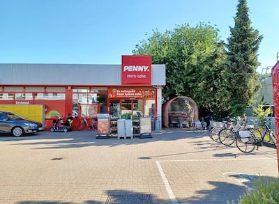Sie sehen den Eingang vom Penny Markt in Bremen/Lehesterdeich, Edisonstr. 1