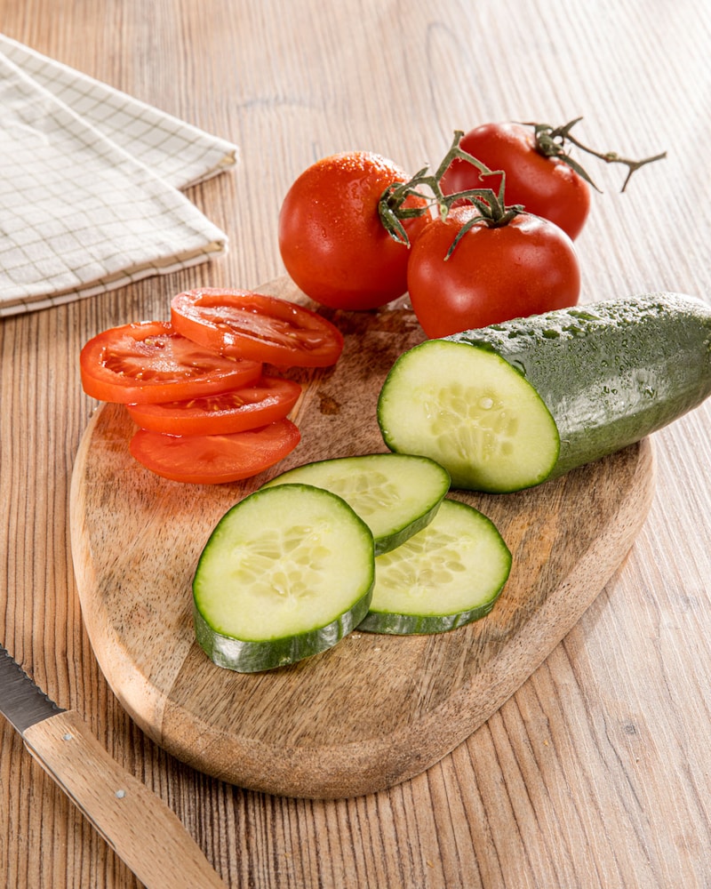 Dieses Bild zeigt die Gurke und Tomate.