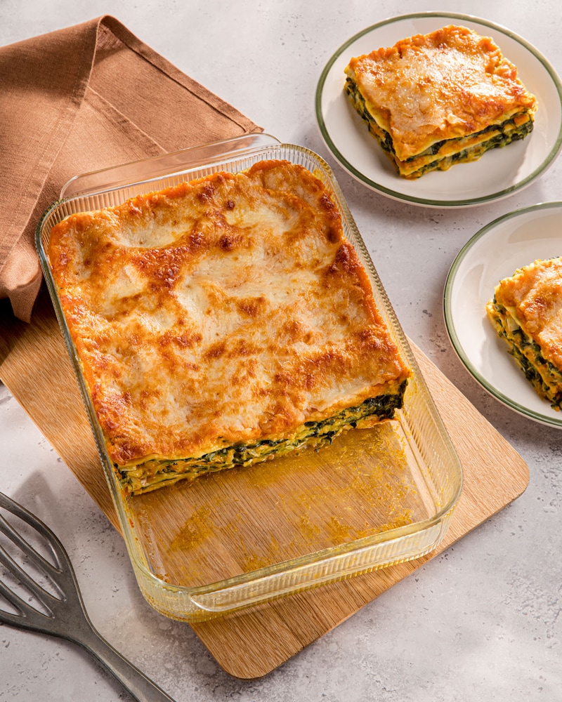 Dieses Bild zeigt die fertige Lasagne.