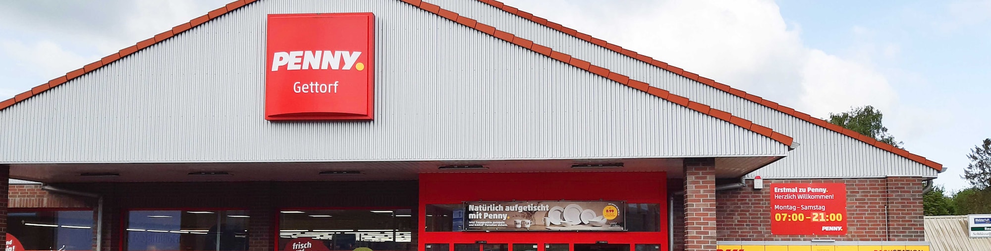 sie sehen den Eingang vom Penny Markt in Gettorf Am Markt 10