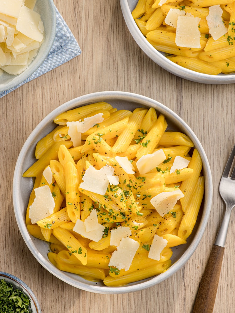 Dieses Bild zeigt die fertige Kürbis Pasta.