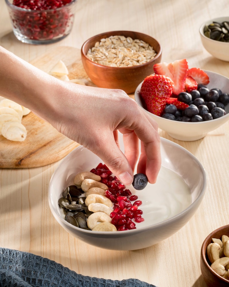 Auf diesem Bild siehst du wie die Bowl gefüllt wird.
