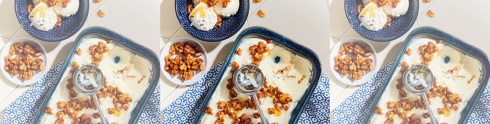 Griechisches Joghurt-Eis mit Honignüssen