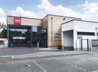 Sie sehen den Eingang vom Penny Markt in Hamm-Bockum-Hövel, Bockumer Weg 55