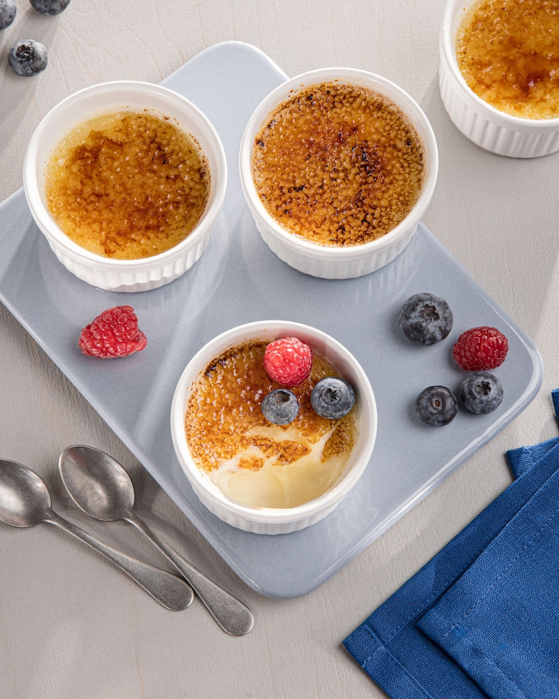 Dieses Bild zeigt die fertige Creme Brulee.