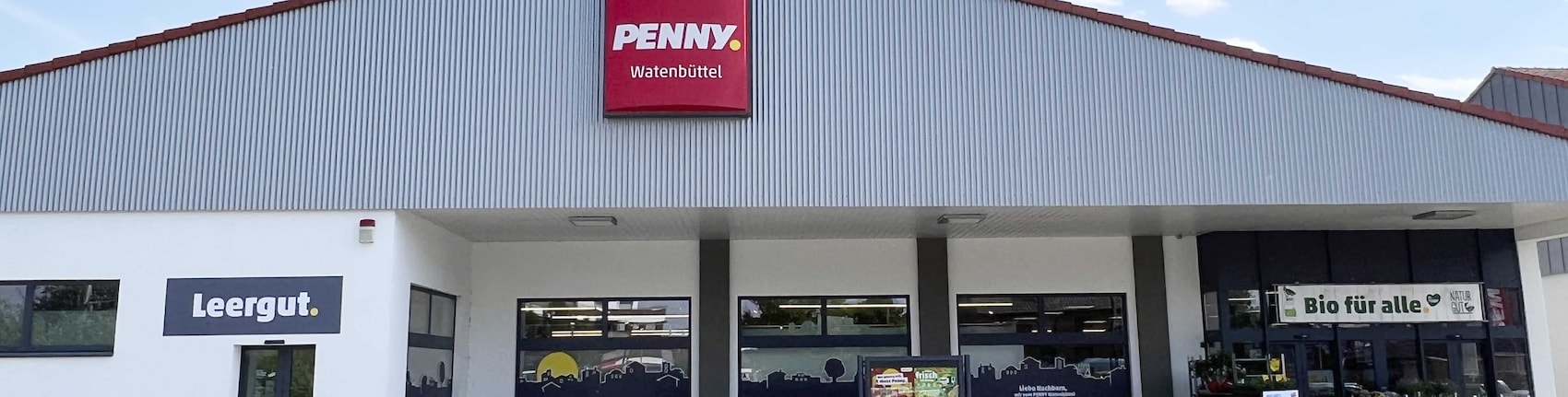 Sie sehen den Eingang vom Penny Markt in Braunschweig, Celler Heerstraße 312