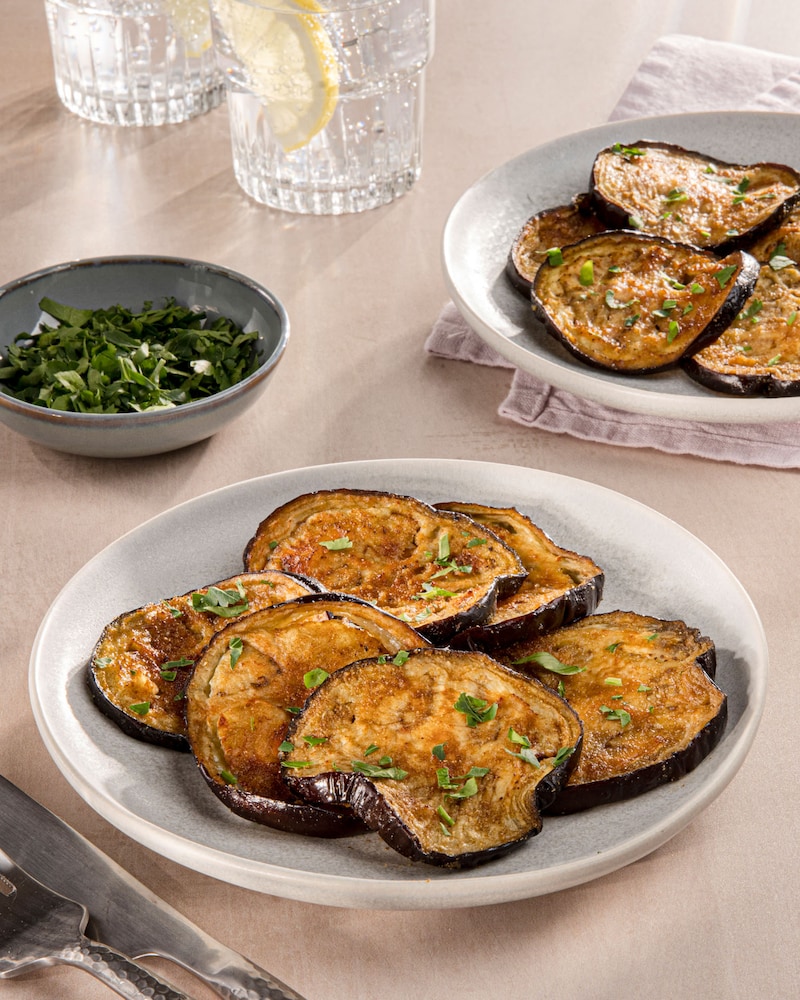 Dieses Bild zeigt die fertige Aubergine.