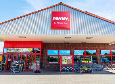 Sie sehen den Eingang vom Penny Markt in Gartow, Springstr. 49
