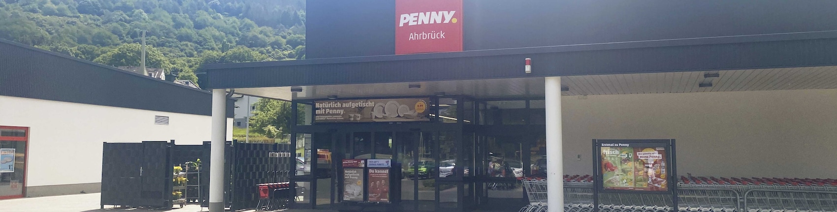 Sie sehen den Eingang vom Penny Markt in Ahrbrück An Den Maerkten 3