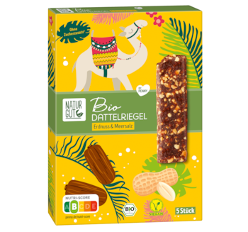 NATURGUT Bio Dattelriegel mit Erdnuss & Meersalz
