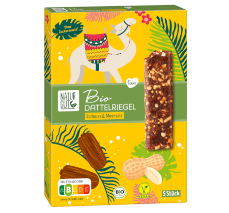 NATURGUT Bio Dattelriegel mit Erdnuss & Meersalz