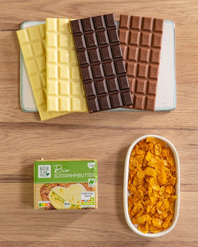 Dieses Bild zeigt die Zutaten für die Schokocrossies.