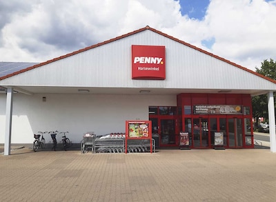 Sie sehen den Eingang vom Penny Markt in Harsewinkel, Ostheide 13