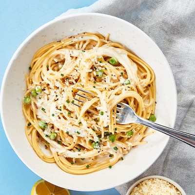 Dieses Bild zeigt wie die fertige Pasta Al Limone.