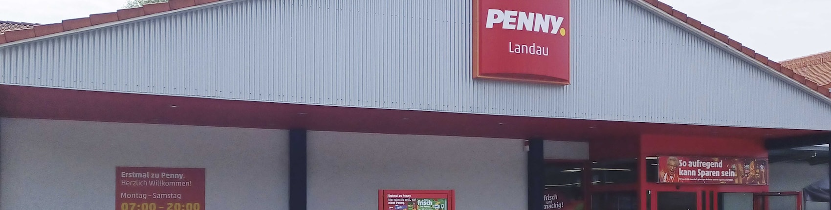 Sie sehen den Eingang vom Penny Markt in Landau, Alte Umgehungsstr. 23