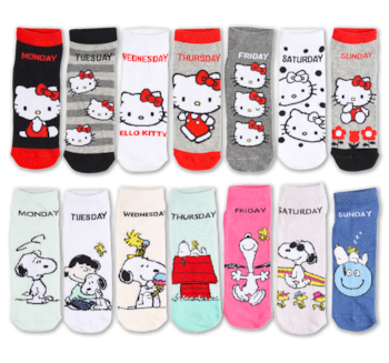 HELLO KITTY oder PEANUTS Sneakersocken*