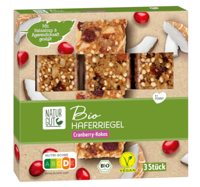NATURGUT Bio Haferriegel Cranberry-Kokos