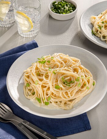 Dieses Bild zeigt die fertige Knoblauch Pasta.