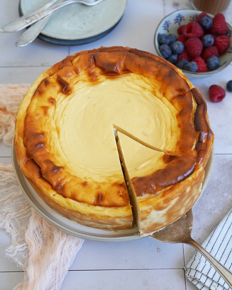 Dieses Bild zeigt den fertigen Käsekuchen.