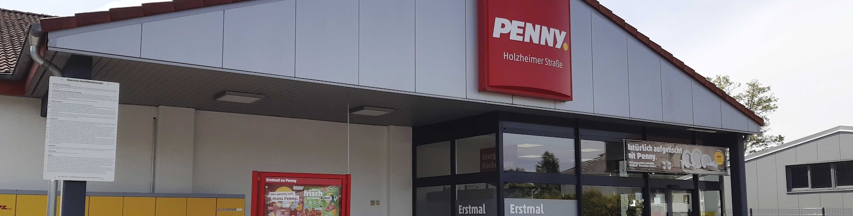 Sie sehen den Eingang vom Penny Markt in Limburg, Holzheimer Str. 92