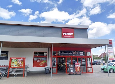 Sie sehen den Eingang vom Penny Markt in Bobenheim/Roxheim, Wormser Landstr. 29