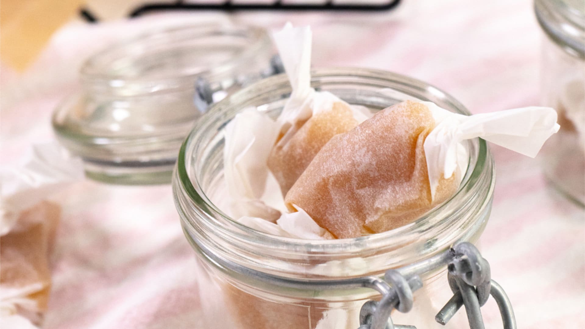 Karamellbonbons im Glas
