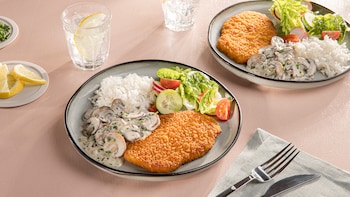 Veganes Schnitzel mit Champignons 