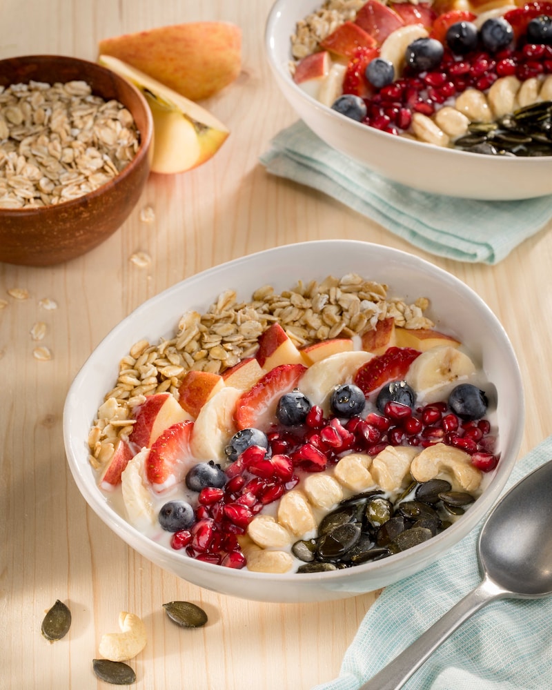 Auf diesem Bild siehst du Mo Müllers Joghurt-Bowl.