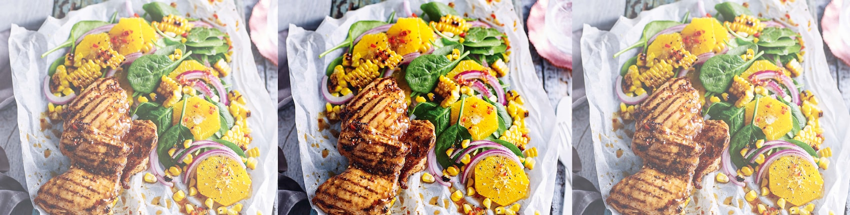 Hähnchen mit Orangensalat