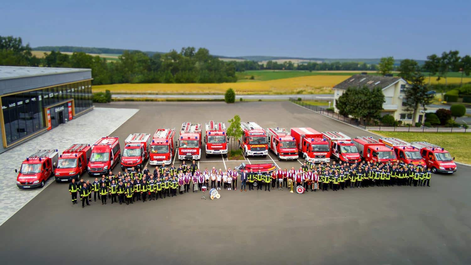 Ausblick auf die Feuerwehrmannschaft