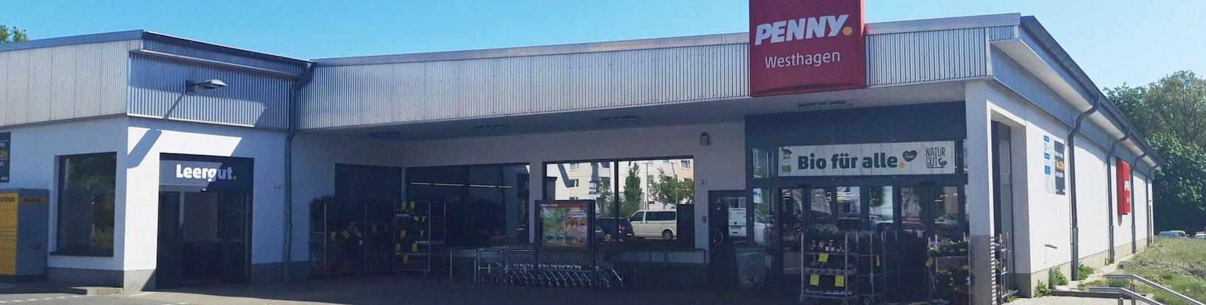 Sie sehen den Eingang vom Penny Markt in Wolfsburg, Halberstaedter Str. 281