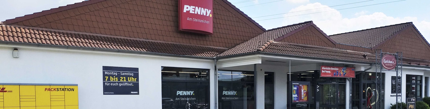 Sie sehen den Eingang vom Penny Markt in Luhden, Dorfstr. 1A