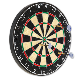 Sisal-Dartscheibe mit Stahlpfeilen*