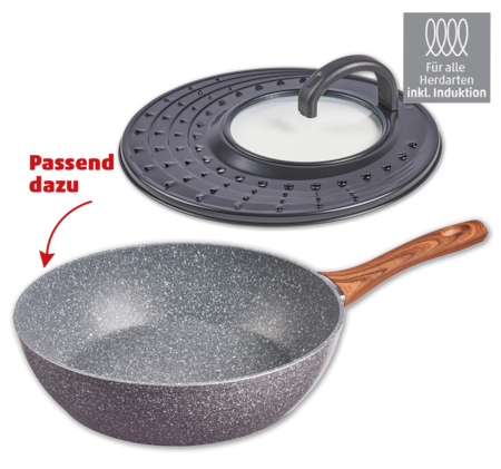 Hochrandpfanne mit Universaldeckel 5.99