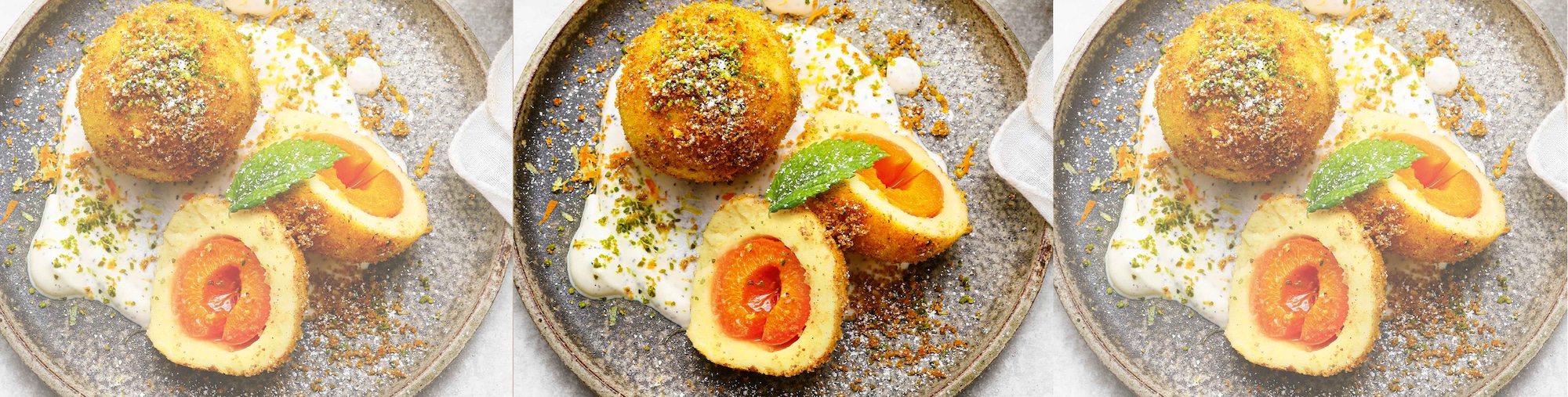 Diese Bild zeigt die fertigen Marillenknödel.