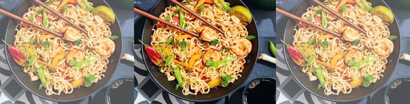 Gebratene Mie-Nudeln mit Garnelen