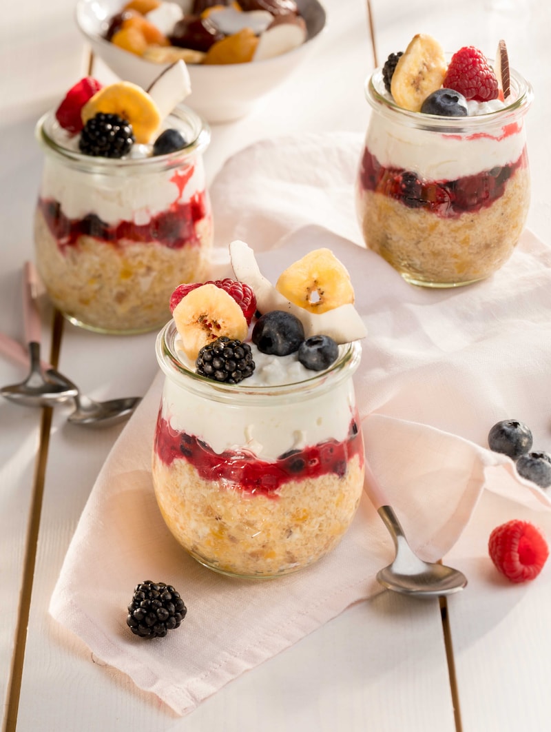 Auf diesem Bild siehst du unseren Fruchtpudding.