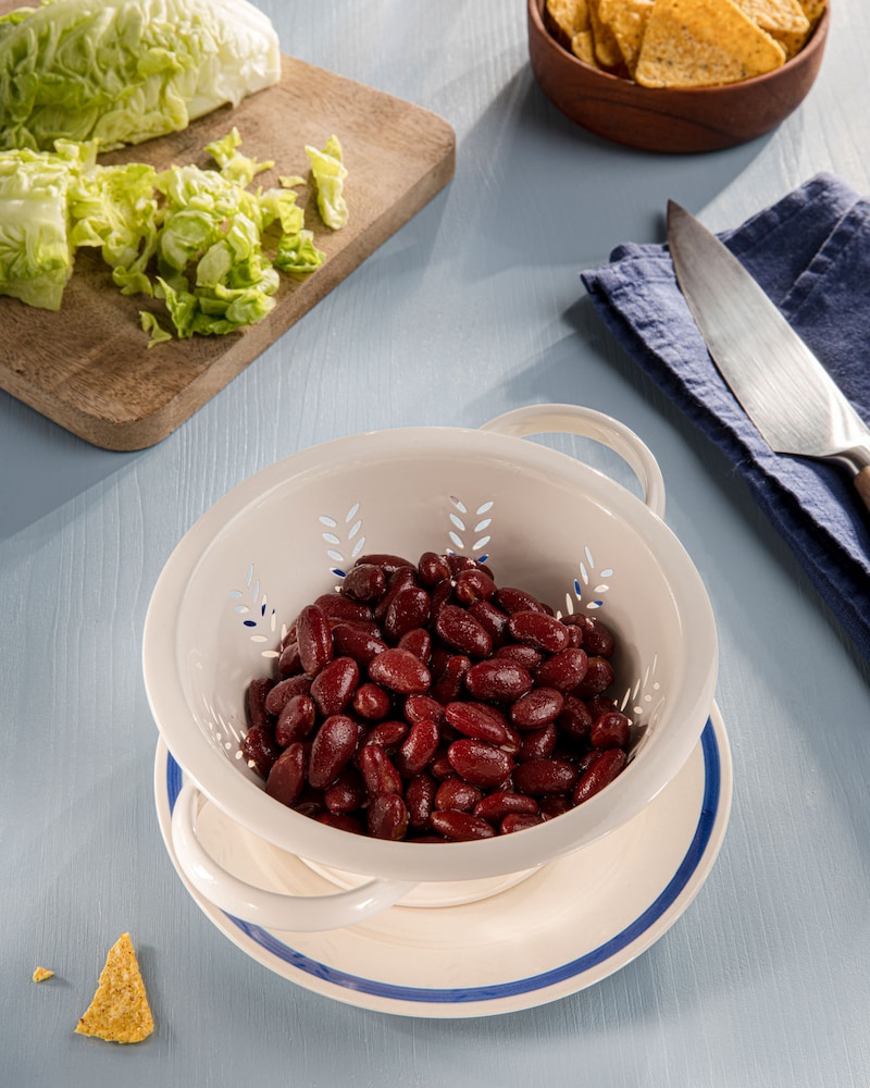 Dieses Bild zeigt die abgegossenen Kidney Bohnen.