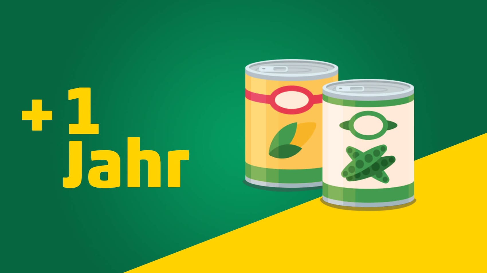 Illustrierte Lebensmittel vor grünem und gelbem Hintergrund