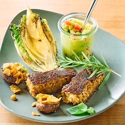 Auf diesem Bild siehst du unseren Veganen Hackbraten.