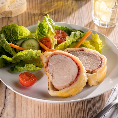 Dieses Bild zeigt unser Schweinefilet im Blätterteigmantel.