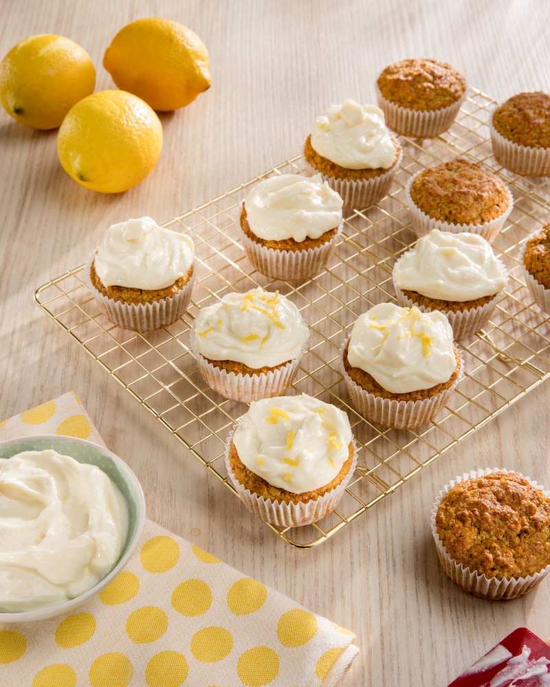 Dieses Bild zeigt die fertigen Möhrenmuffins.